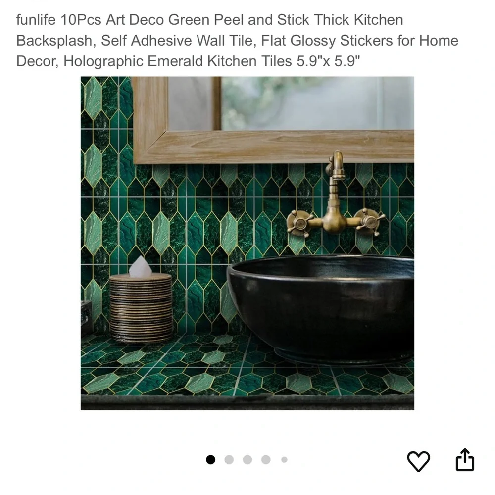 Green and Gold Tile Stickers